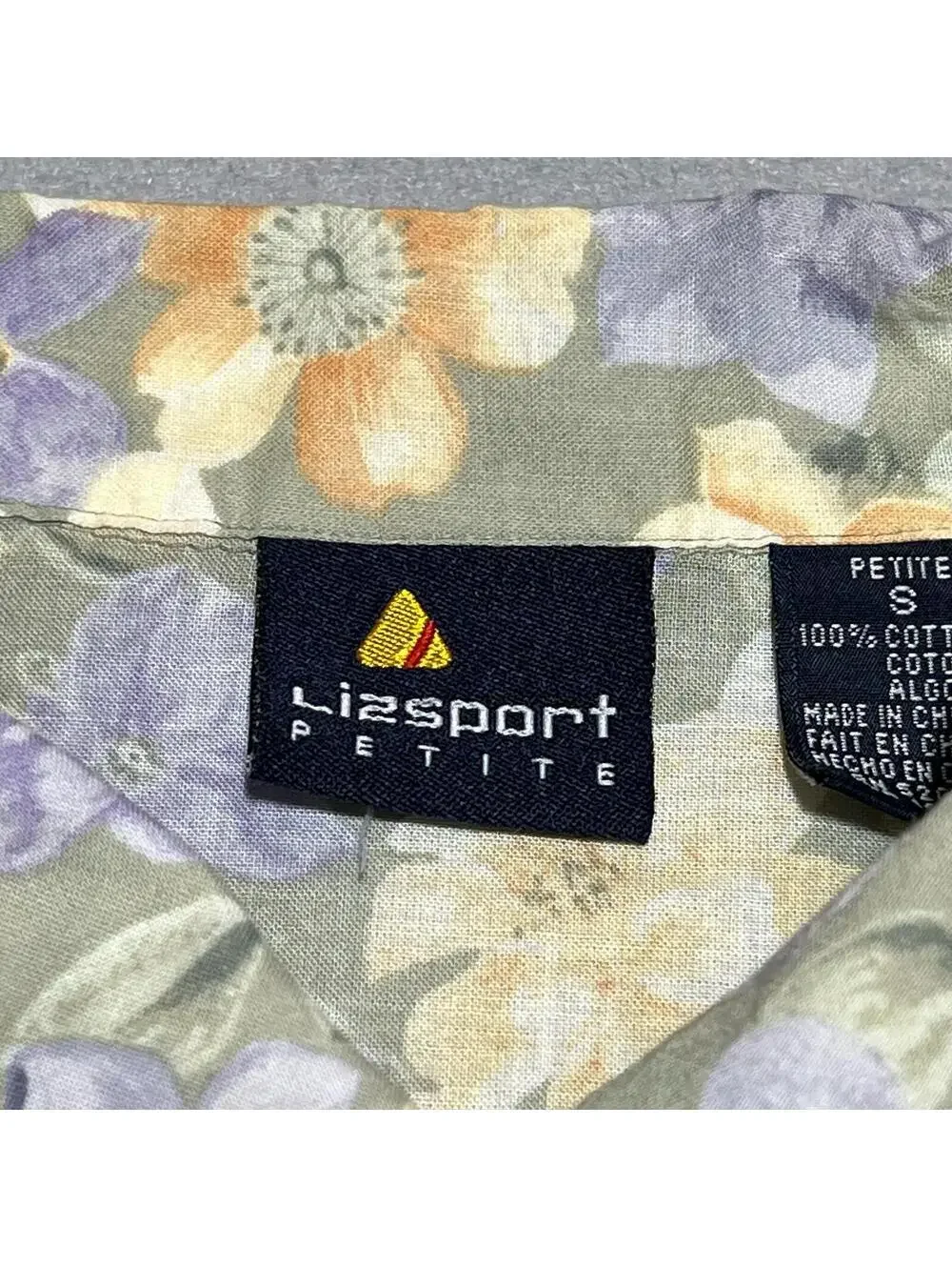 Vintage 90s LizSport Floral Cotton Button Down